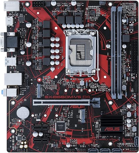 (Renewed) ASUS EX-B660M-V5 D4 Intel B660 (LGA1700) mATX Motherboard with PCIe 4.0 Slot, DDR4, 1GB Ethernet, Two M.2 Slots, HDMI, D-Sub