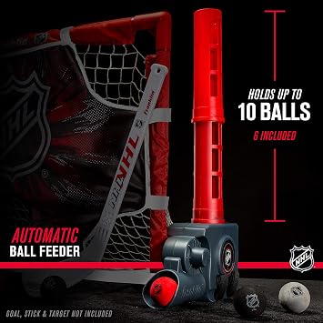 Franklin Sports NHL Automatic Mini Hockey Ball Passer - Knee Hockey Ball Passer Includes (6) Mini Balls - NHL Licensed