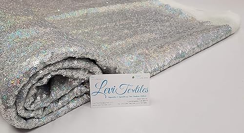Miniatura 3 de Levi Textiles, INC. The Yard, tela de lentejuelas iridiscente de 3 pies y 1 yarda, tela de lentejuelas, mantel, lino, mantel de lentejuelas, camino