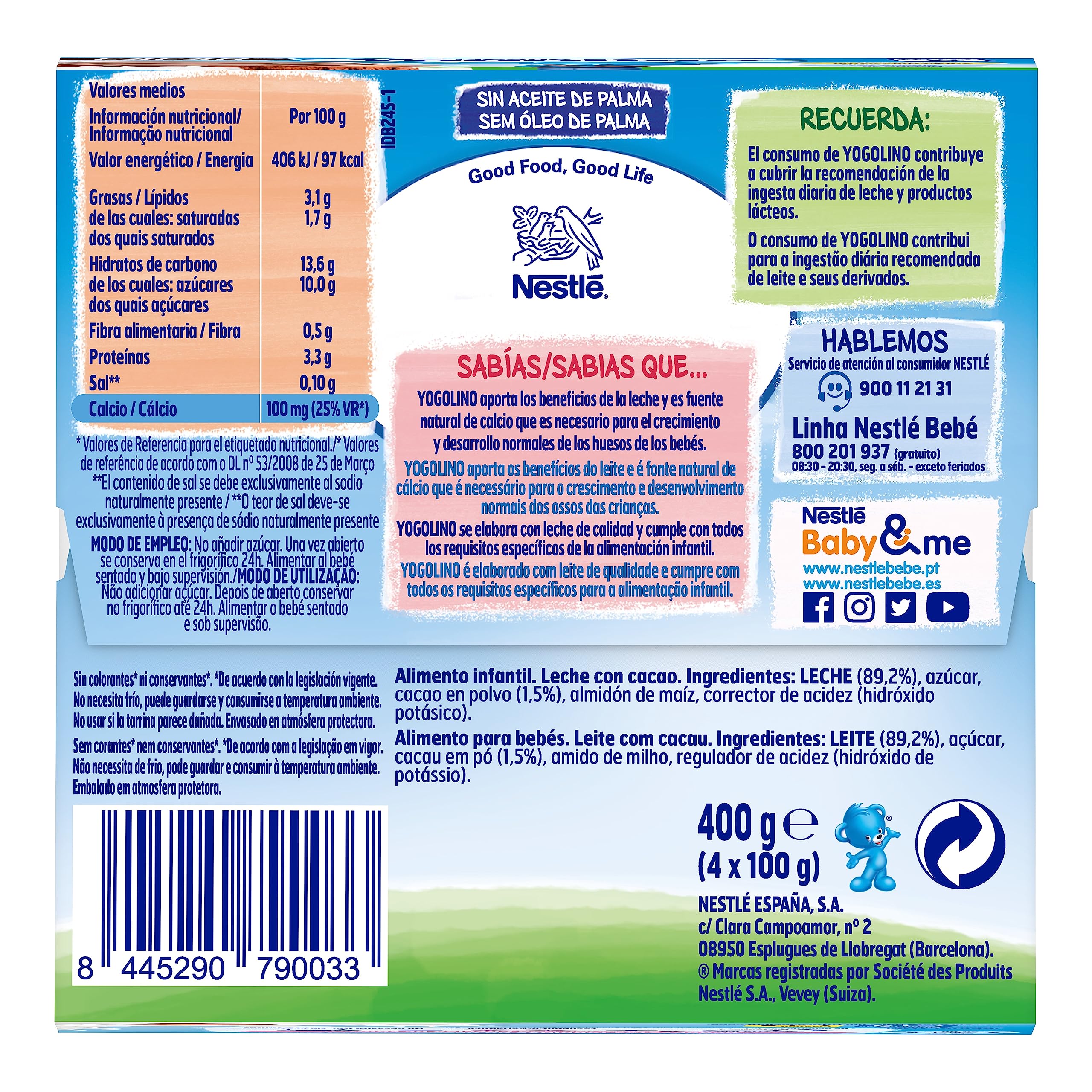 NESTLÉ YOGOLINO Cacao Pack 6 x 90g