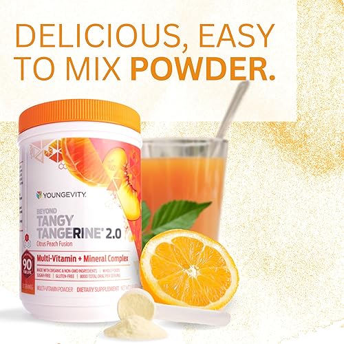 Miniatura 5 de Youngevity Beyond Tangy Tangerine 2.0 Citrus Peach Fusion Complejo multivitamínico y mineral - Hecho con alimentos naturales y integrales 8,000 ORAC