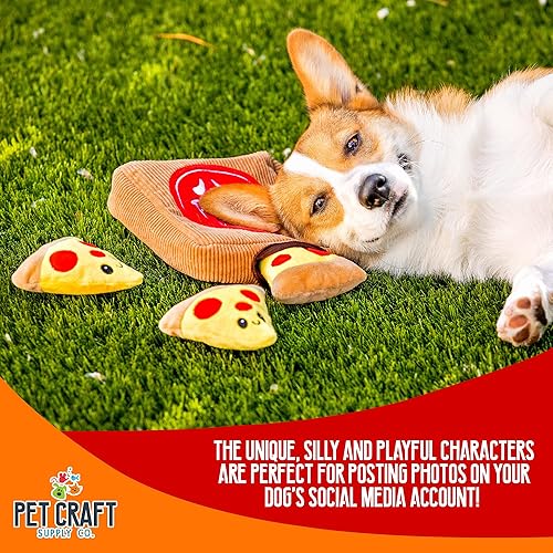 Vista 16 de Pet Craft Supply Hide and Seek - Juguetes de peluche para perros arrugados, chirriantes, interactivos, rompecabezas de actividades de madriguera