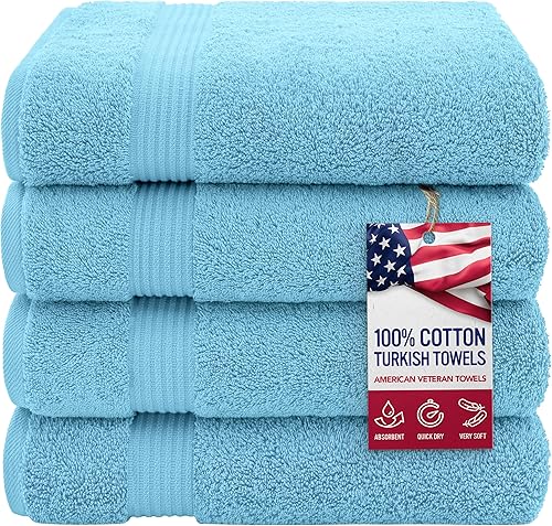 Vista 126 de American Veteran Towel, Juego de 4 toallas de mano para baño, juego de toallas de mano turcas 100% algodón, toallas de mano suaves, toallas de mano