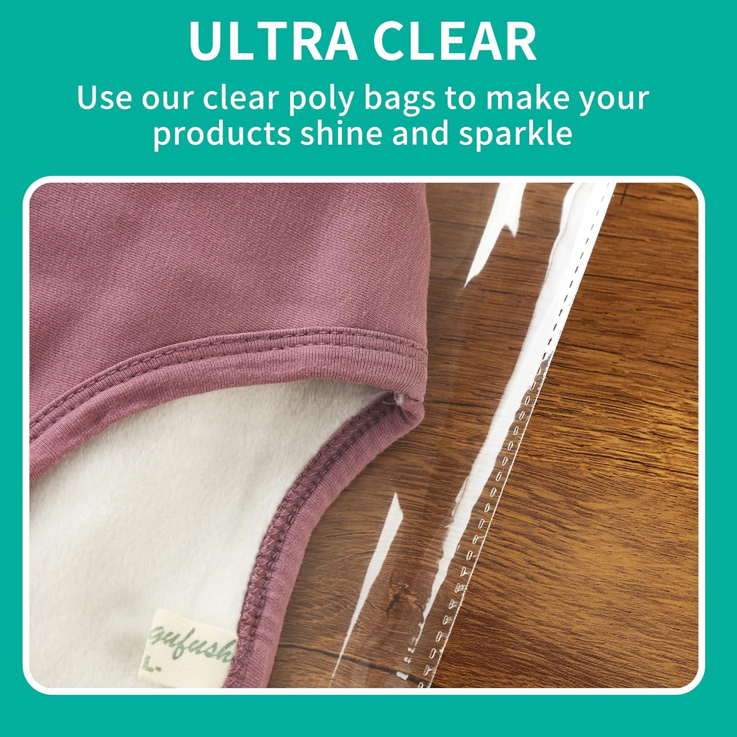 iMailer - 500 Pack - 12" x 18" Clear Cellophane Bags Self Seal- Cello Large Resealable Plastic Poly Bags for Clothing, T-Shirts, Pants - Image 4