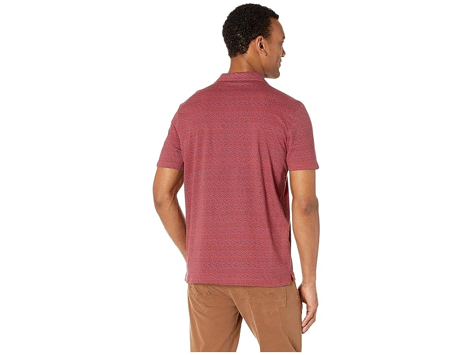 

Perry Ellis Pima Cotton Mini Floral Print Polo (Aurora Red) Men's Clothing