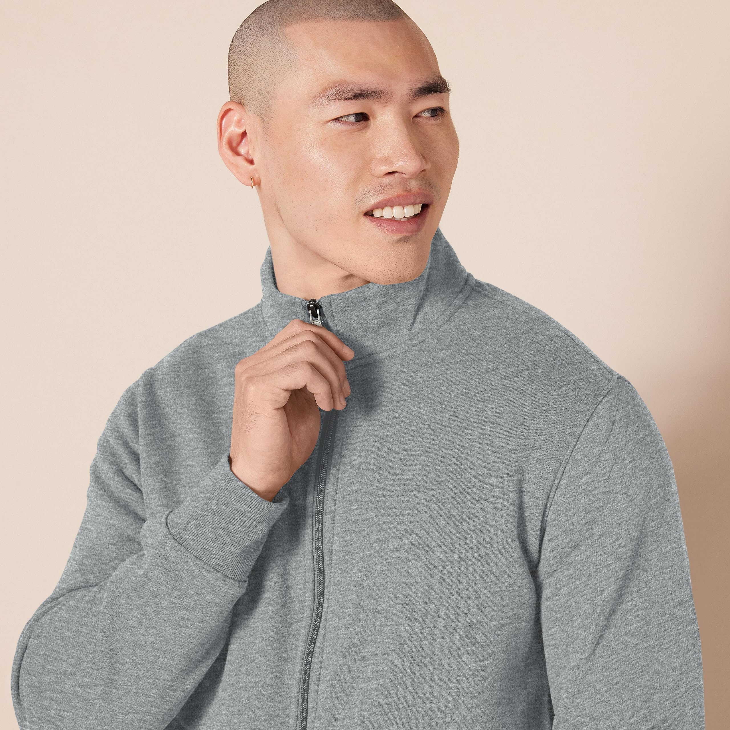 Amazon Essentials Felpa con Collo a Lupetto con Cerniera Integrale Uomo