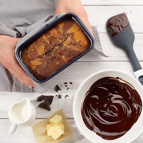 Vista 31 de Zyliss E980197 - Lata antiadherente de base suelta 9.8 in/10 pulgadas Acero al carbono Azul oscuro Lata para pasteles, molde