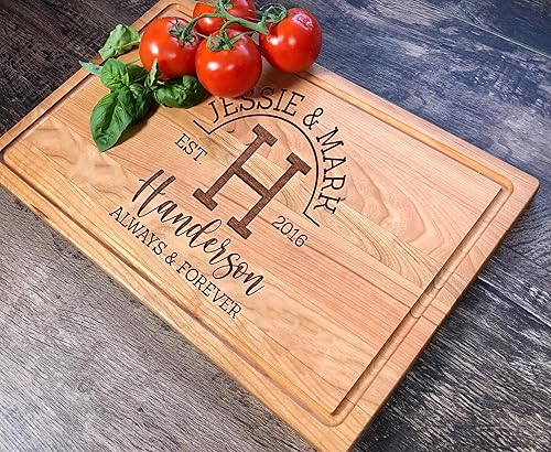 Miniatura 4 de Tabla de cortar personalizada, regalo de boda para parejas, tablas de cortar grabadas personalizadas para parejas