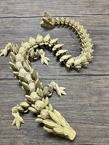 MunnyGrubbers - Juguete para ansiedad de dragón de cristal XL de 26, resistente, articulado y flexible, impreso en 3D, figura coleccionable, apto