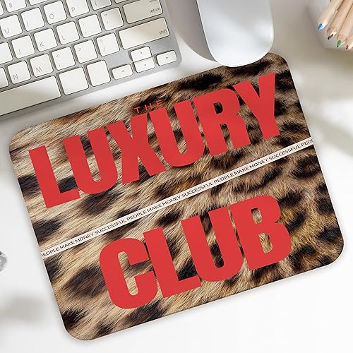 Miniatura 7 de Alfombrilla de mouse moderna con estampado de leopardo, alfombrilla de mouse con estampado de guepardo rojo retro funky para el trabajo,