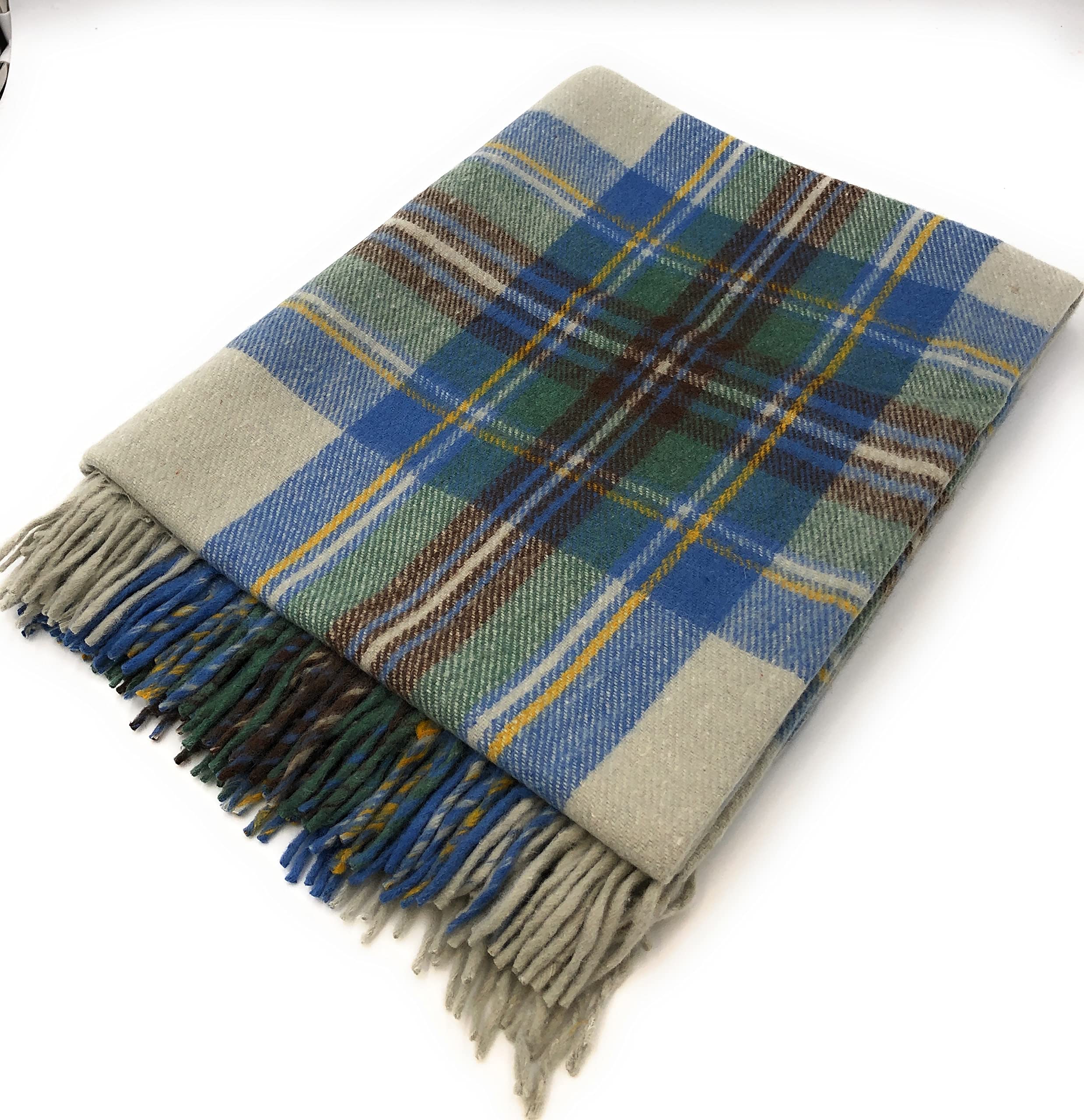 Clans Of Scotland Stewart Muted Blue Scottish Clans – Modern Scottish Tartan Rugs /Blanket - Travel Blanket - Outdoor Blanket (Stewart Muted Blue)