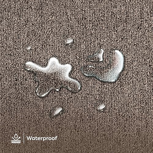 Miniatura 8 de Alfombra moderna para interiores y exteriores, color liso, color marrón, 2 x 2 pies, apta para mascotas y niños. Fabricada en Estados Unidos,