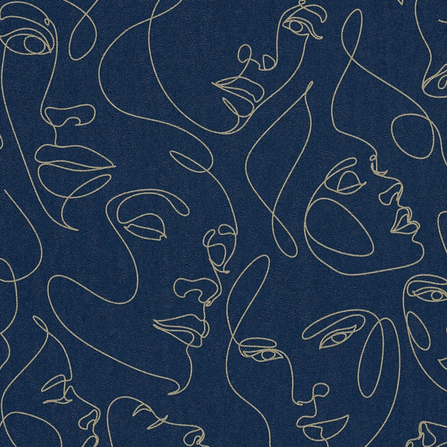 Papier peint intissé bleu or pour masquer les défauts des murs facilement