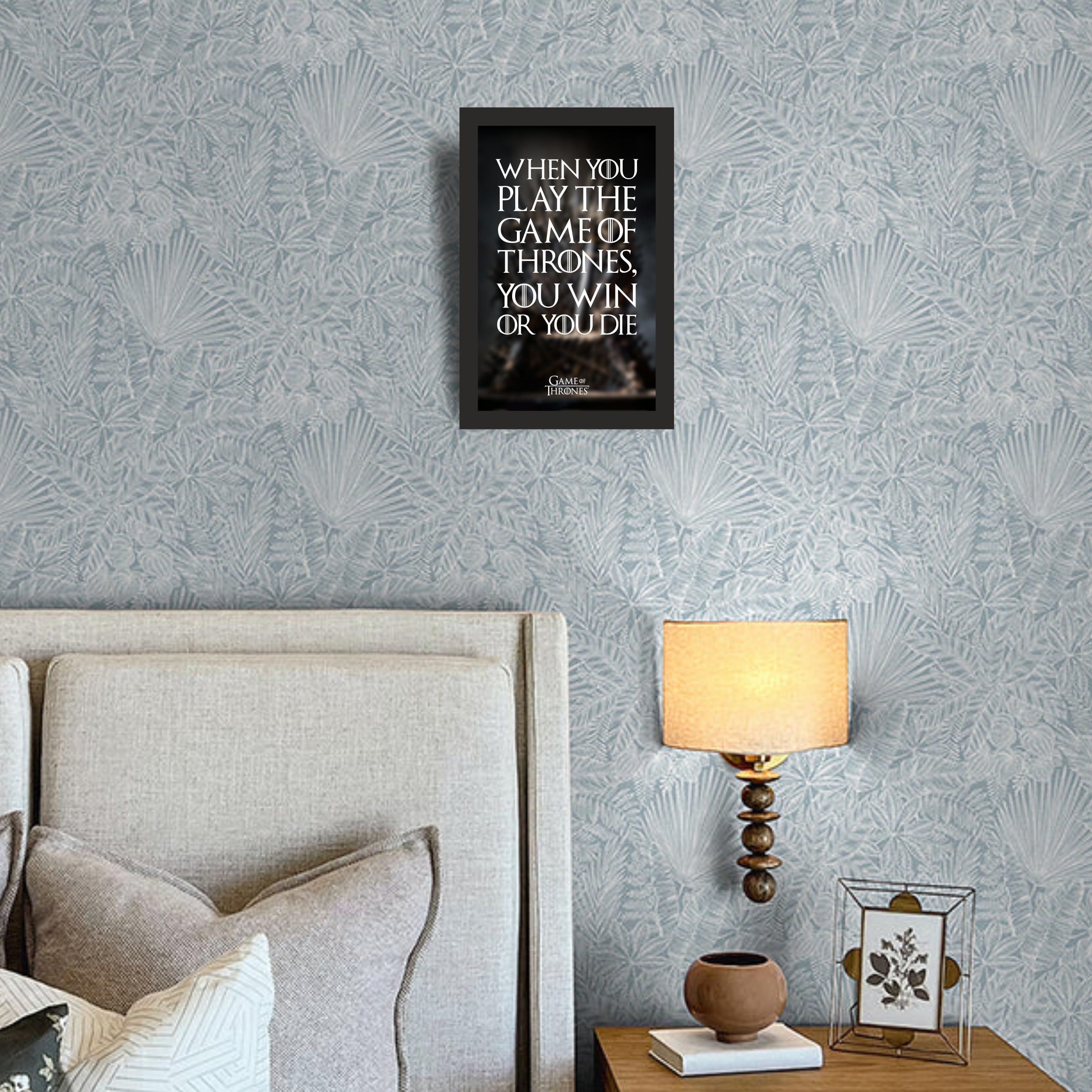 Iron Throne Win or Die Quote Wall Art Photo Frame A4 Black