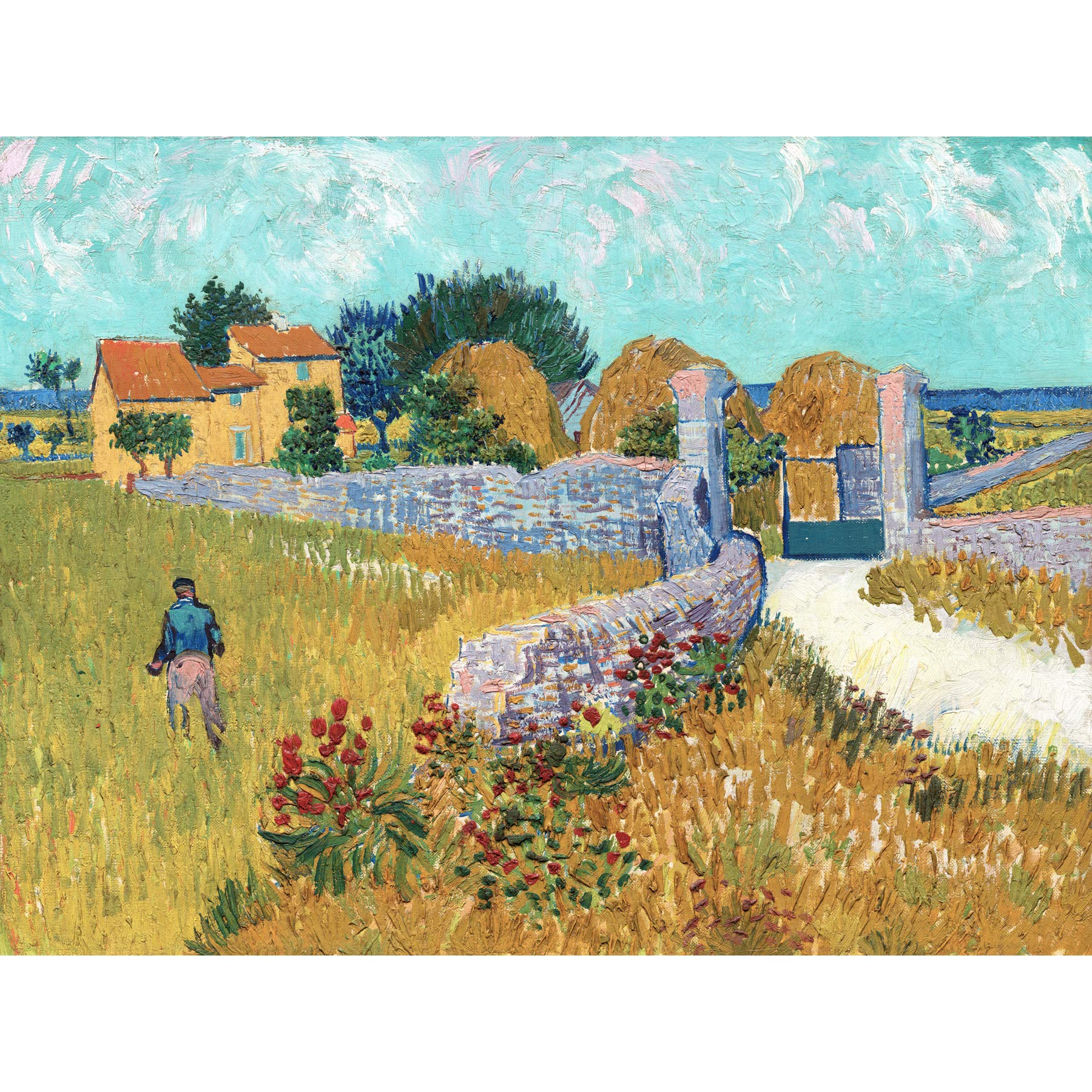 Van Gogh Farmhouse Provence 1888 Painting Premium Wall Art Canvas Print 18X24 Inch