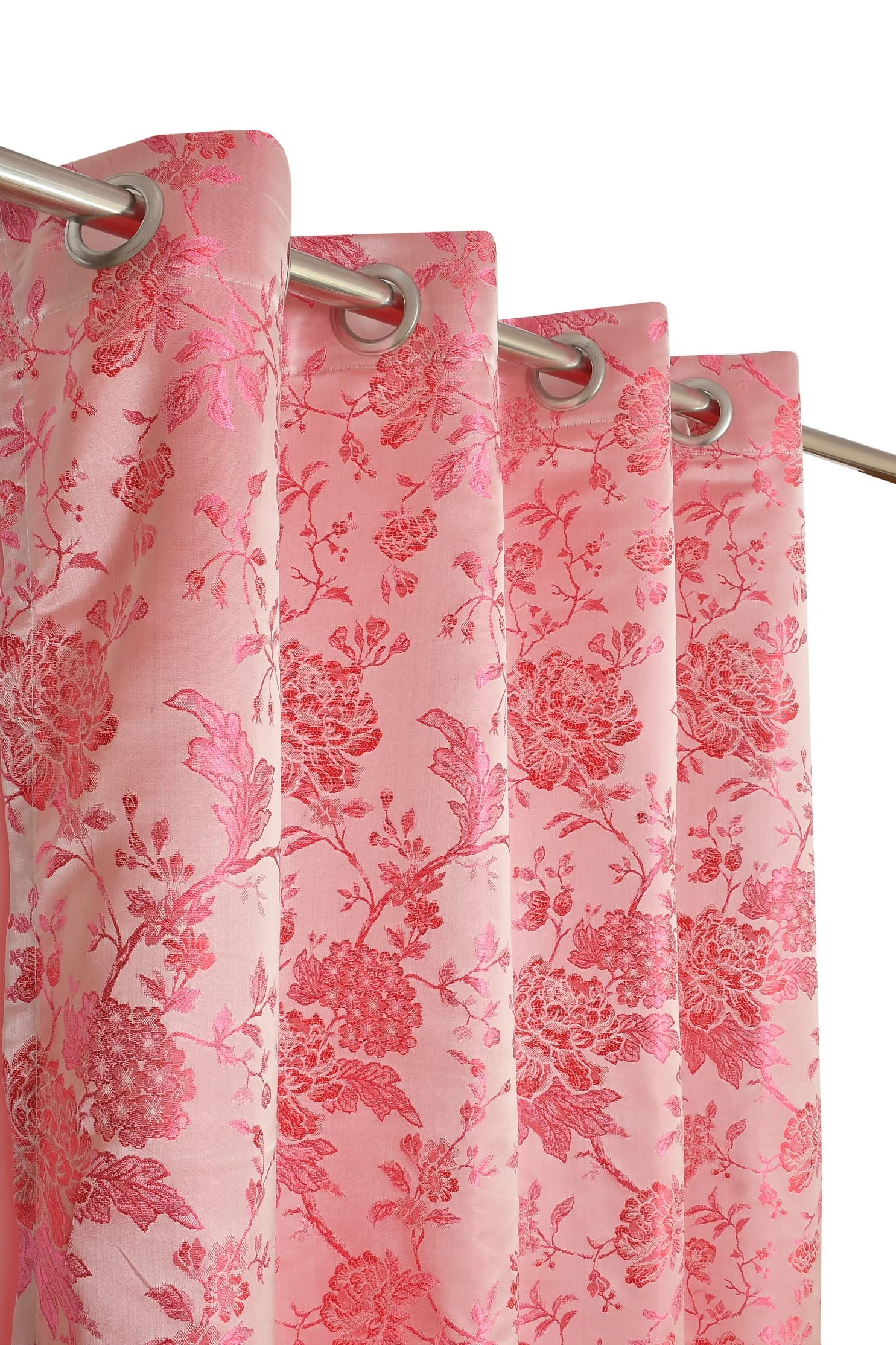 FRESH FROM LOOM Curtains for Door 9 Feet Long | Latest Big Window Curtain Premium Polyester Weaved Parda | Latest Modern Parde for Living Room Bedroom | Home Office Jacquard Screens (Pink, 2pc) (B09VGPRBP1) Amazon Price History, Amazon Price Tracker