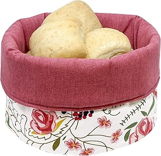 Lashuma Panier de Rangement d’Environ 13x22 cm, Tissu de Panier à Pain coloré, Motif en Osier: Pot de Fleur