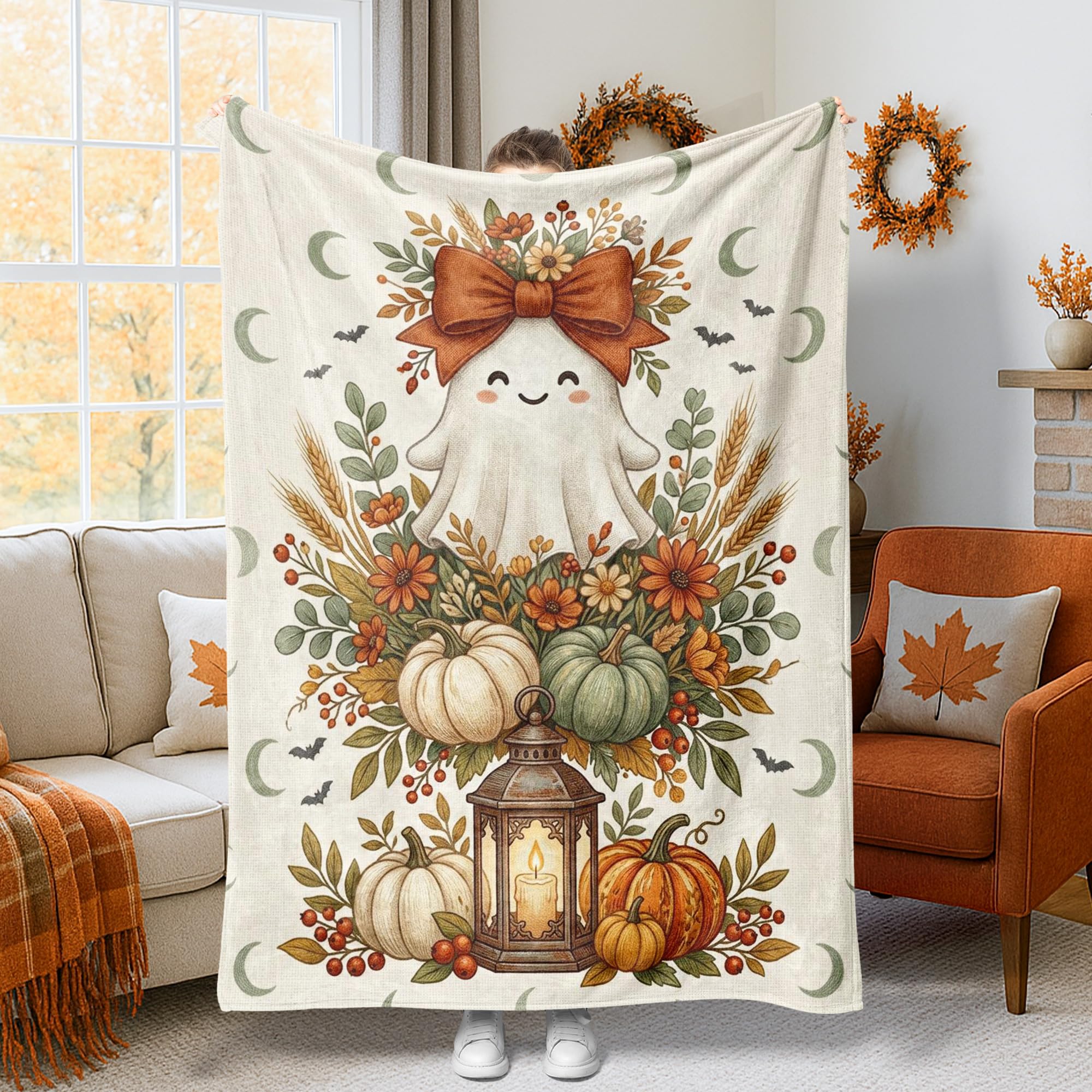 Jeté de canapé Halloween molletonné à offrir pour une décoration de chambre cosy