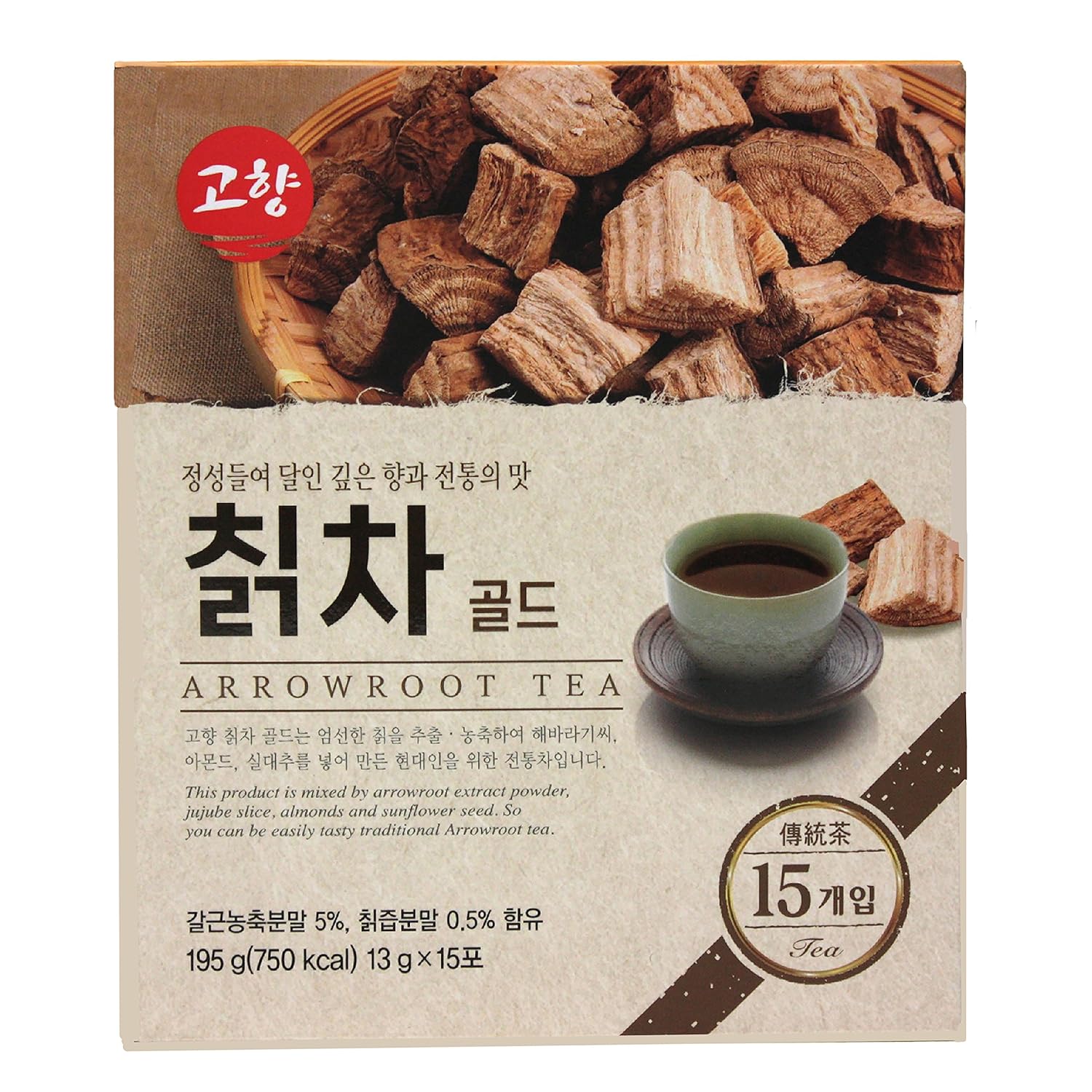 GOHYANG KOREAN Traditional Arrowroot Tea_13g x 15 Tea Bags_Product of Korea (칡차)