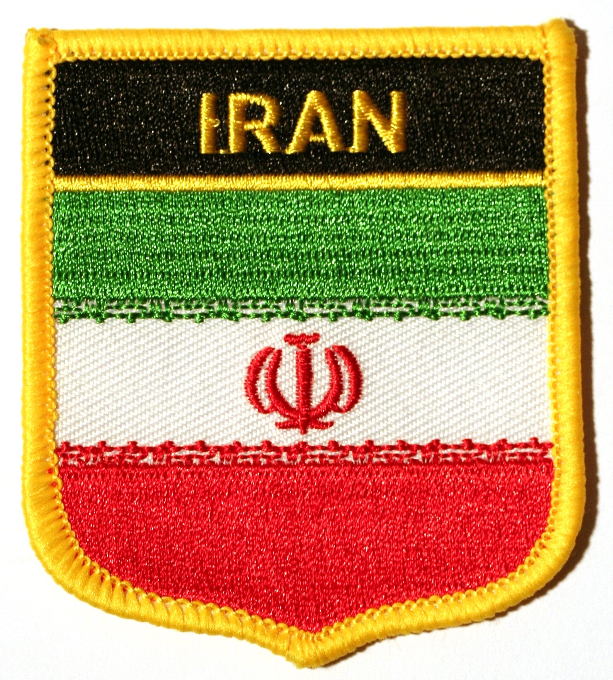 Buxton's Badges Unisex Multiple Iran Embroidered Shield Flag Patch