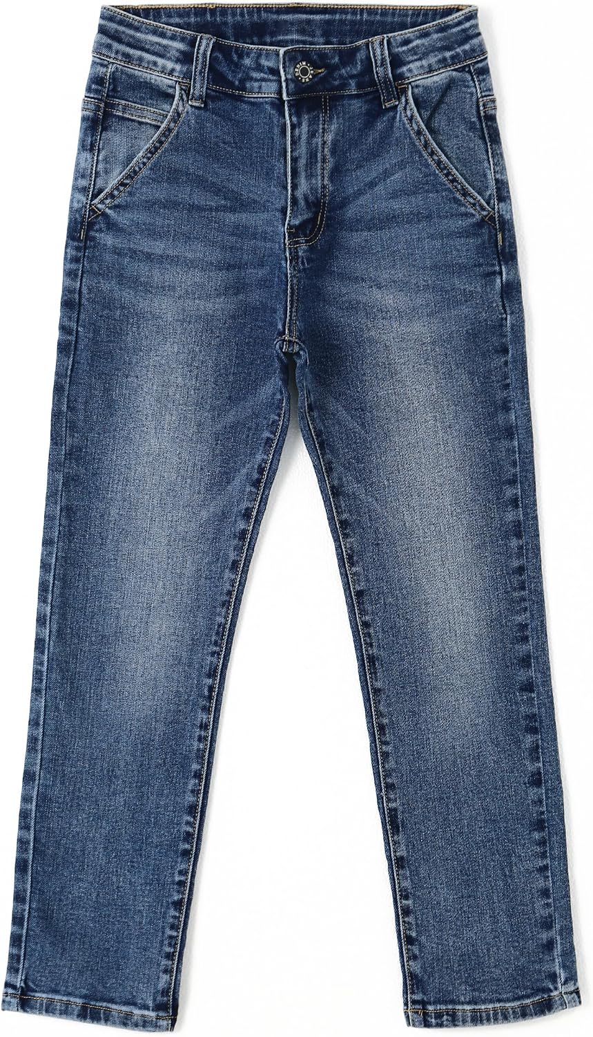 KIDSCOOL SPACE Girls Jeans,Kids Elastic Band Inside Ripped Denim Pants