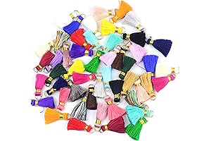 Makhry Mini Soft Handmade Silky Floss Tassel with Jump Ring for Jewelry Making