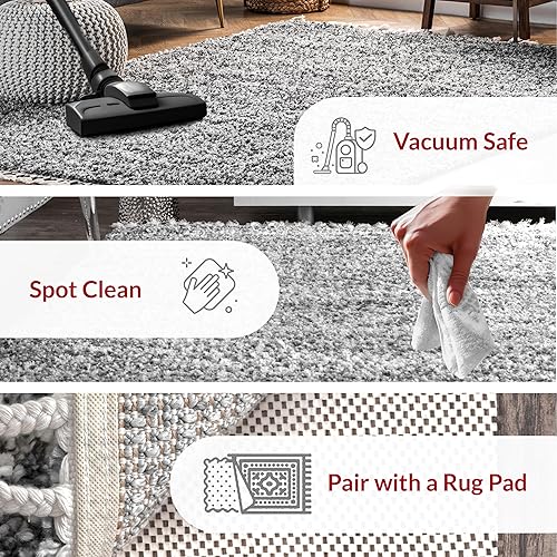 Miniatura 6 de nuLOOM Brooke - Alfombra contemporánea de pelo, 6 pies 7 pulgadas x 9 pies, color gris