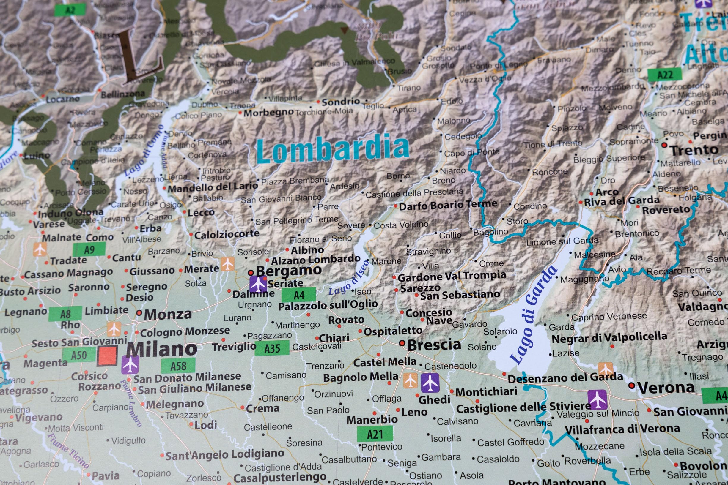 Large map of Italy with full lamination (wall map) 39 x 55 inches, Italian regions - Image 4