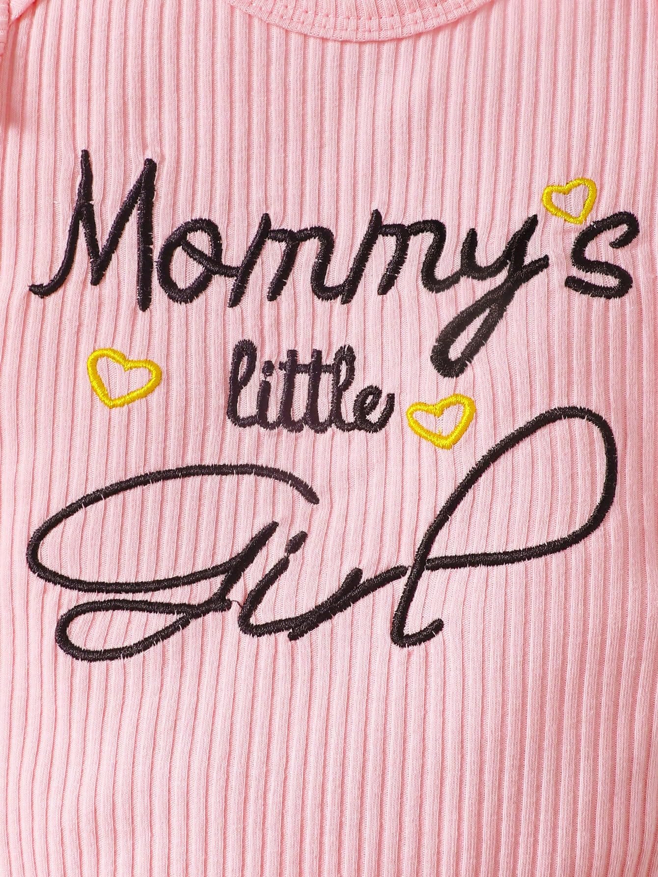 Conjunto de 3 piezas para bebé niña con mangas acanaladas con volantes, pantalones cortos y diadema con lazo — view 5