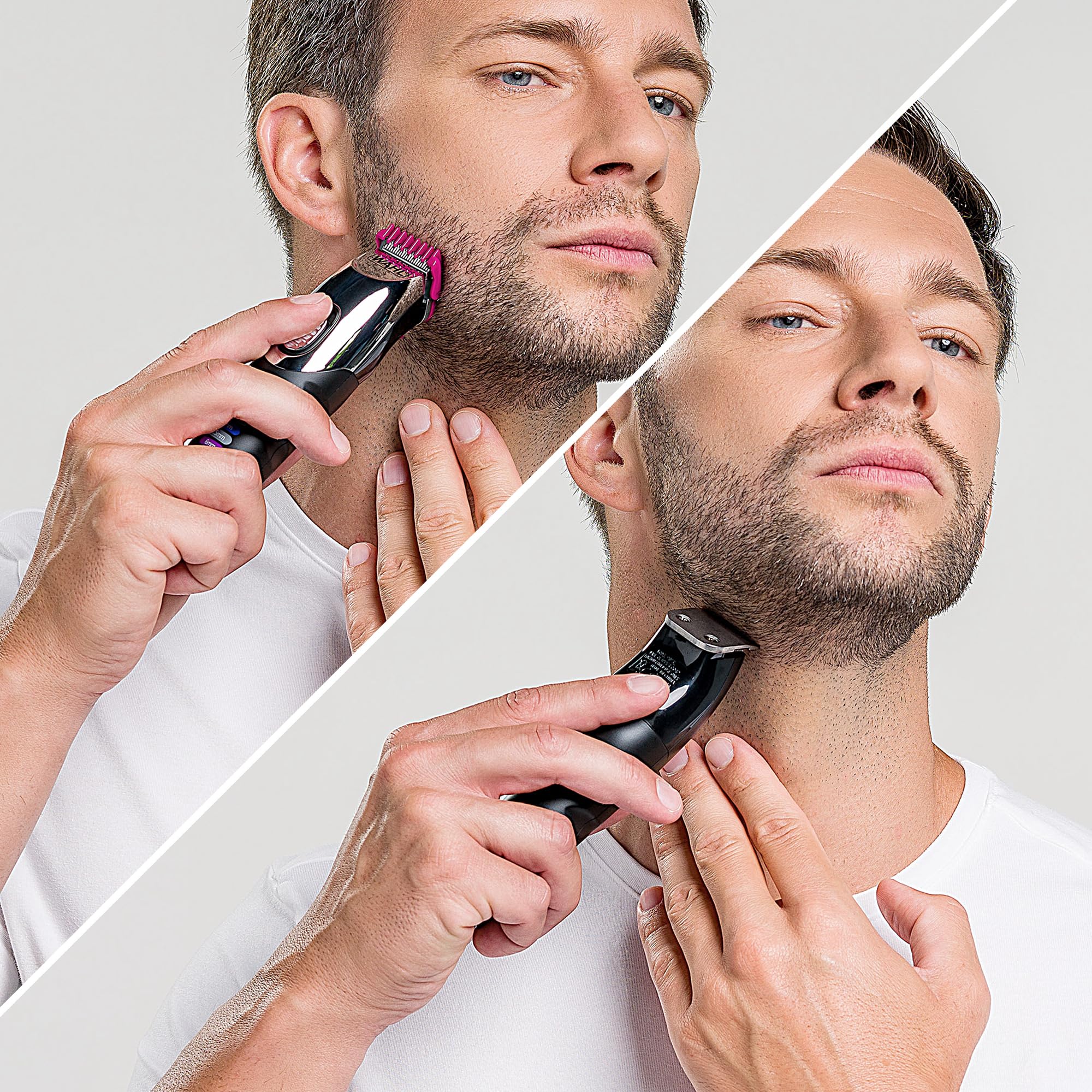 Wahl Tondeuse à barbe Colour Trim - Peignes de guidage innovants à code couleur - 240 minutes d'autonomie - Chargeur USB - Idéal pour la salle de sport et les voyages - Lames affûtées avec précision