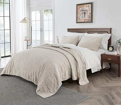 S VICTORY SYMBOL Juego de edredón de lino tamaño Queen de 3 piezas, colcha para todas las estaciones, funda de lino lavado y rayón derivado del