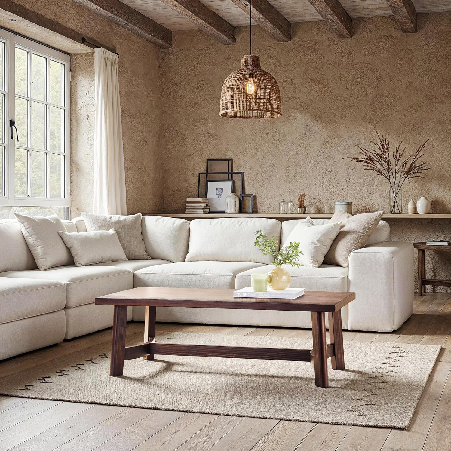 Amazon.com: Walker Edison Colt Modern Farmhouse Solid Wood Rectangular ...