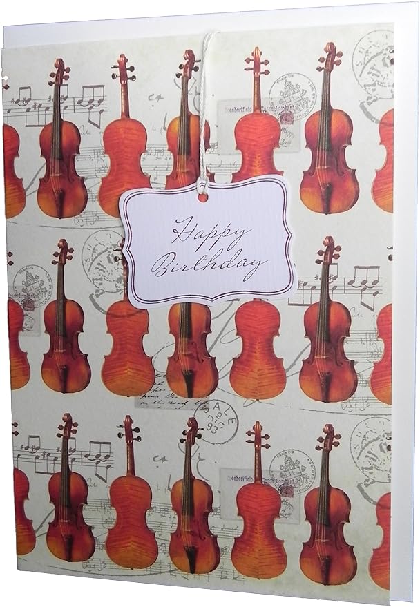 Carte De Voeux Violon Happy Birthday Belle Carte De Voeux Imprime En Hollande Amazon Fr Fournitures De Bureau