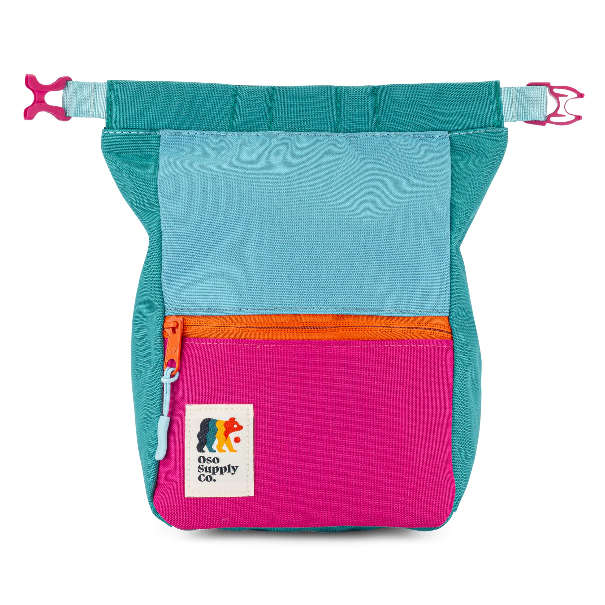 Oso Supply Co - Large Roll Down Bouldering Chalk Bucket (Magenta/Teal)