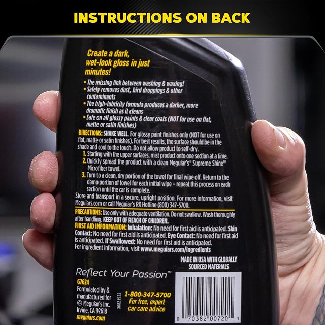 Meguiar's Gold Class High Gloss Premium Quik Detailer, High Lubricity Automotive Quick Detailer Spray that Preserves Wax and Leaves a Deep Dark Shine, 24 Oz Spray Bottle — photo 6