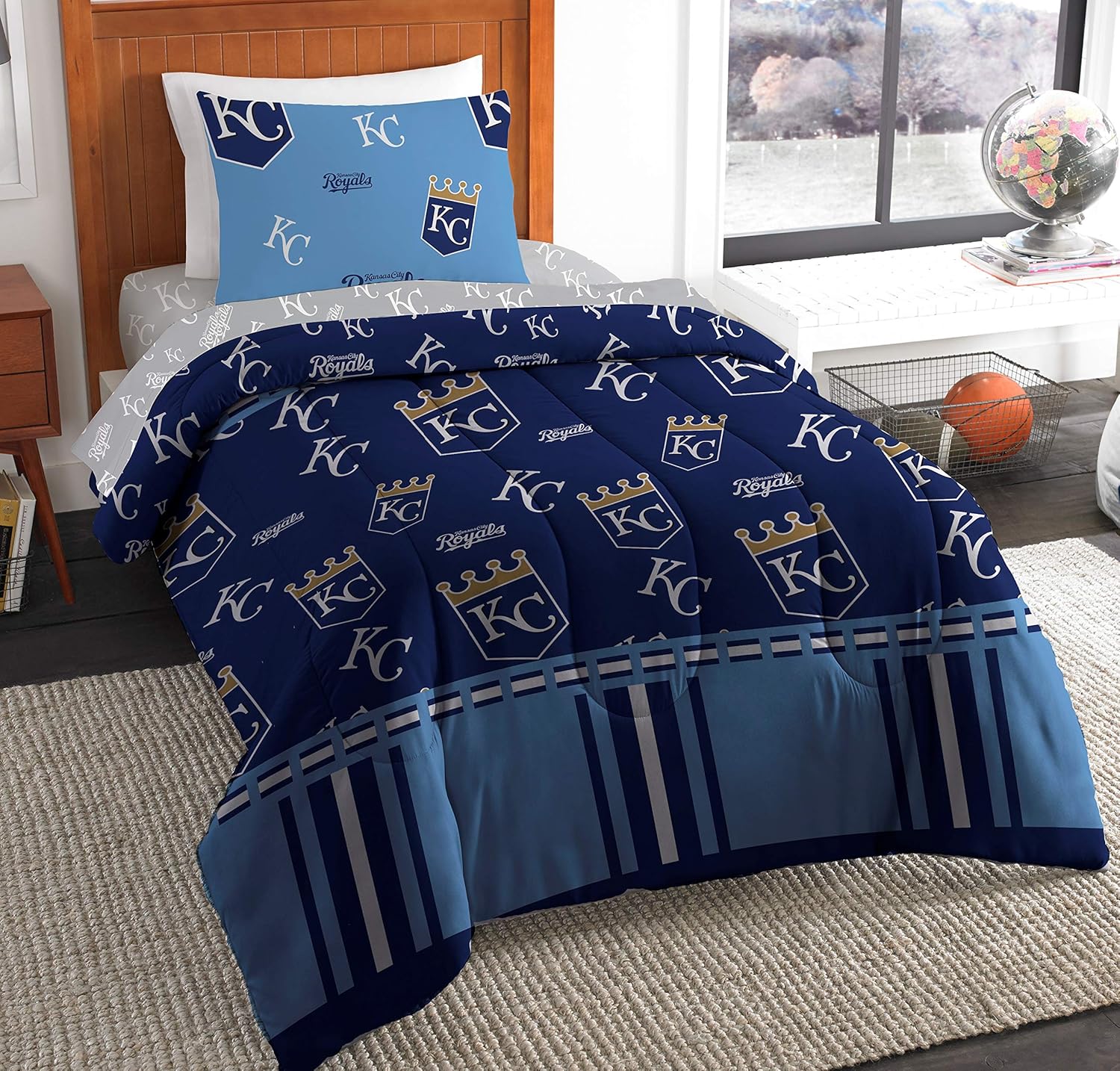 Northwest MLB Kansas City Royals Twin Bed in a Bag Complete Bedding Set #831648976