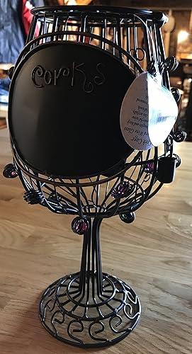 Epic Productos Jaula de corcho pizarrón Copa de vino (Cristal, 30,4cm)