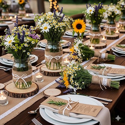 Miniatura 8 de Cinta de arpillera de 4 pulgadas x 15 yardas de yute natural de 4 pulgadas, 5 yardas, 3 rollos, (natural, 4 pulgadas x 15 yardas)