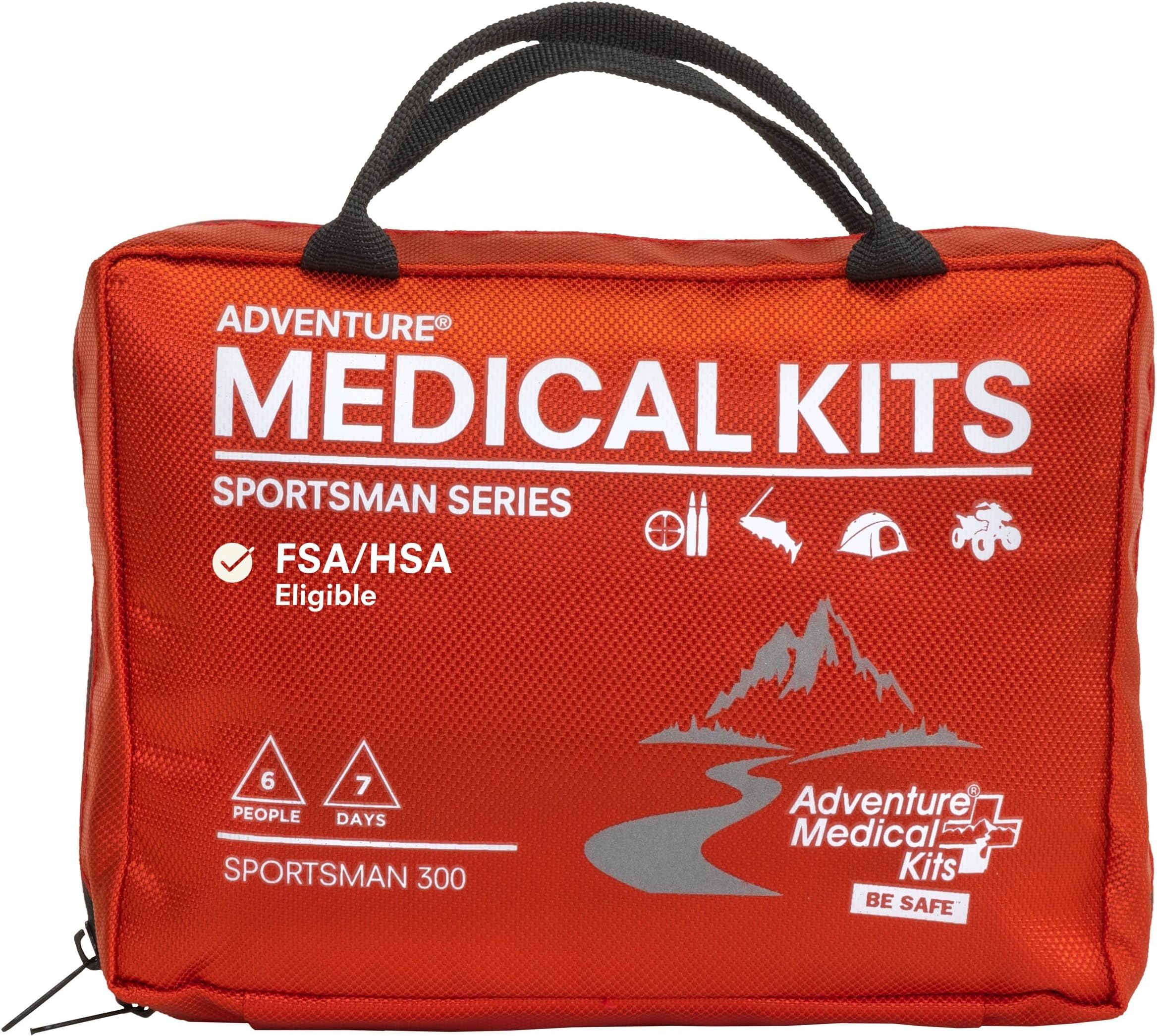 - Sportsman Series Medical Kit - 300 - First Aid Kit for Camping, Hiking, Hunting & More - For 6 People for 7 Days - Includes Bandages, Medicine, Guide Book & More