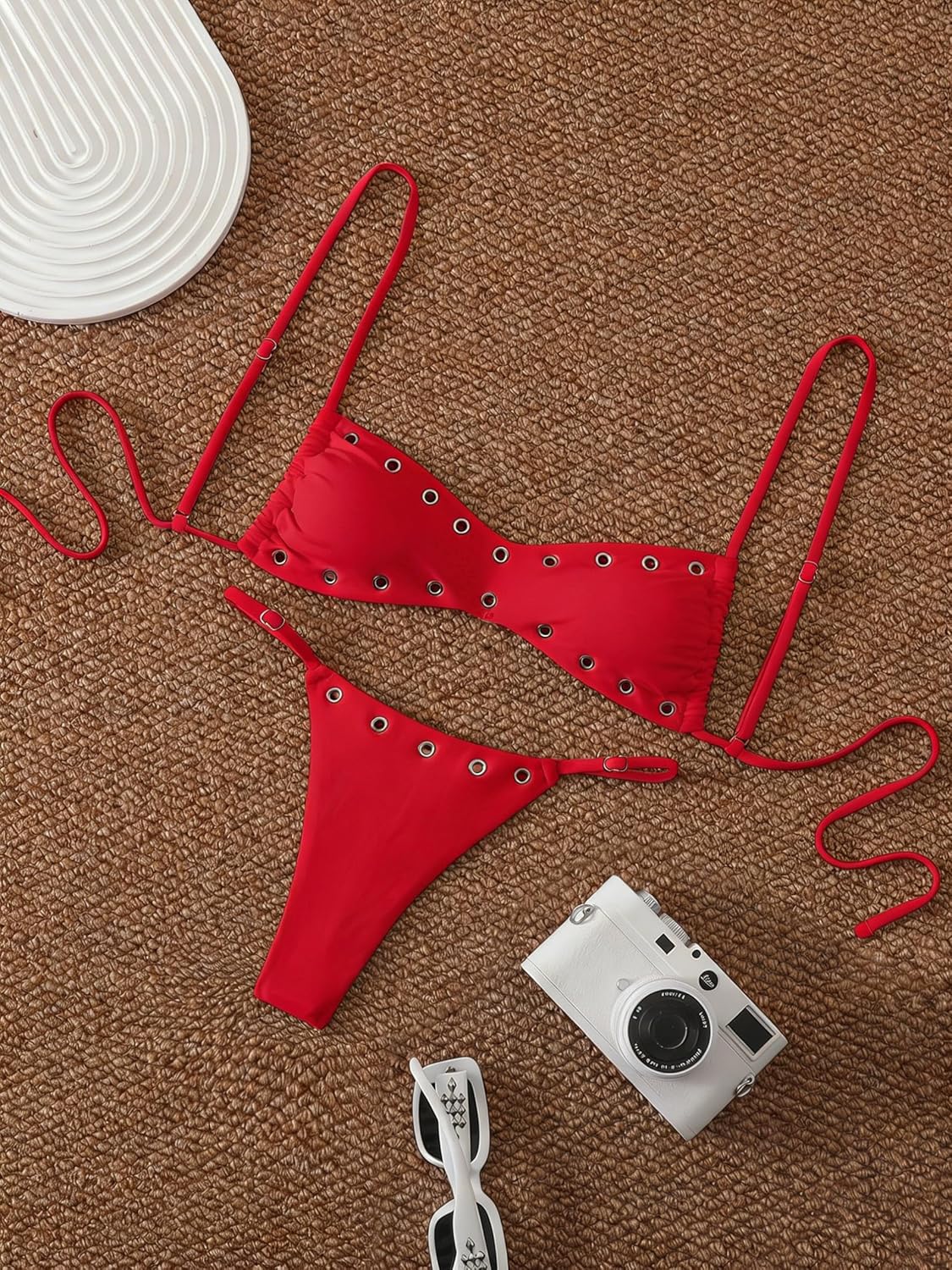 SherryDC Women’s Sexy Studded Bikini Set Bandeau Cheeky High Cut Thong 2 Piece Swimsuits - Image 3