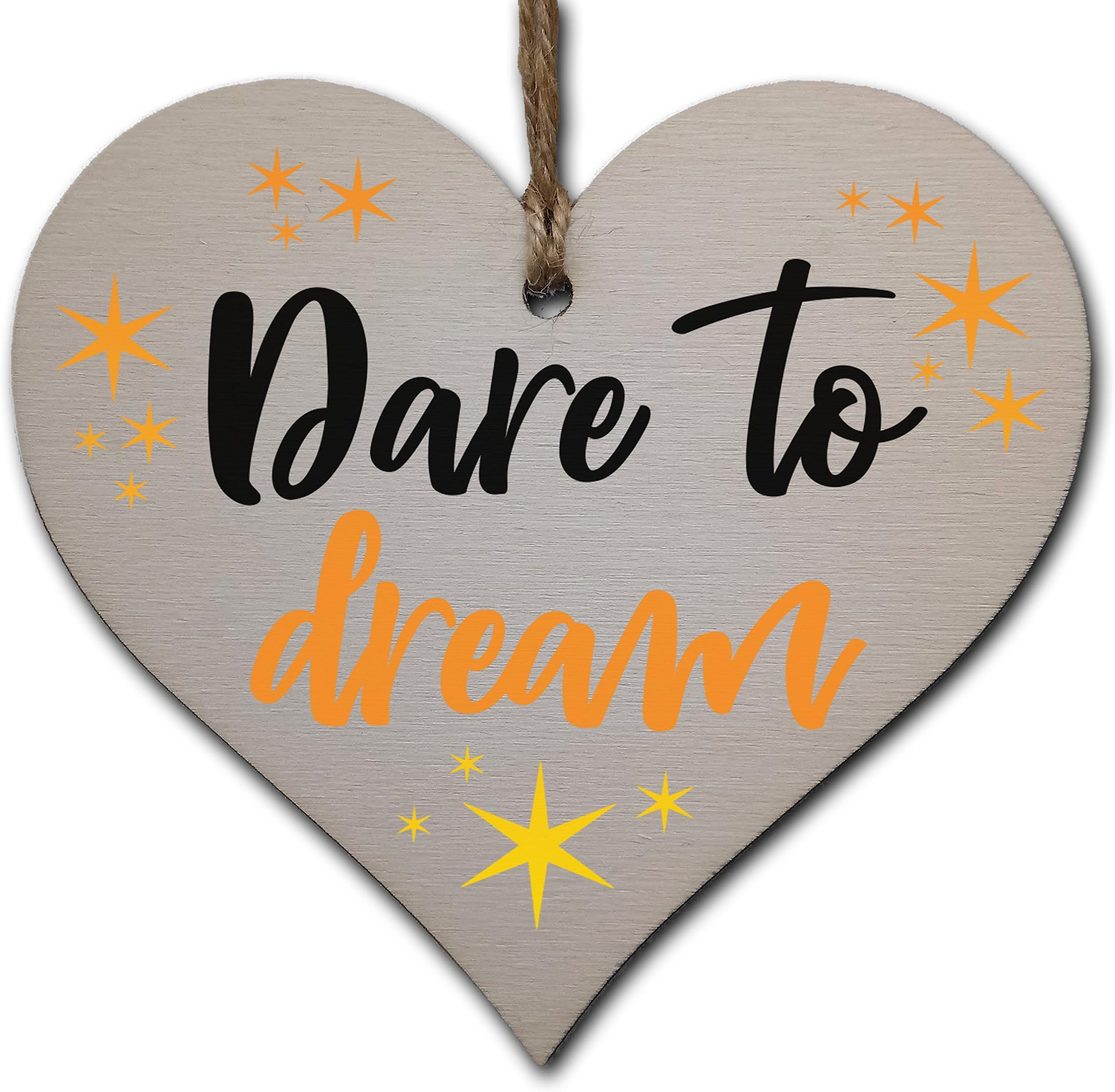 Handmade Wooden Hanging Heart Plaque Gift for Someone Special Inspirational Gift or Self Motivational Treat