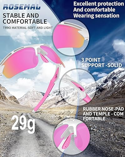 Miniatura 4 de Lentes de sol polarizados deportivos para hombres y mujeres, protección UV400 para correr, ciclismo, pesca, senderismo, TR90