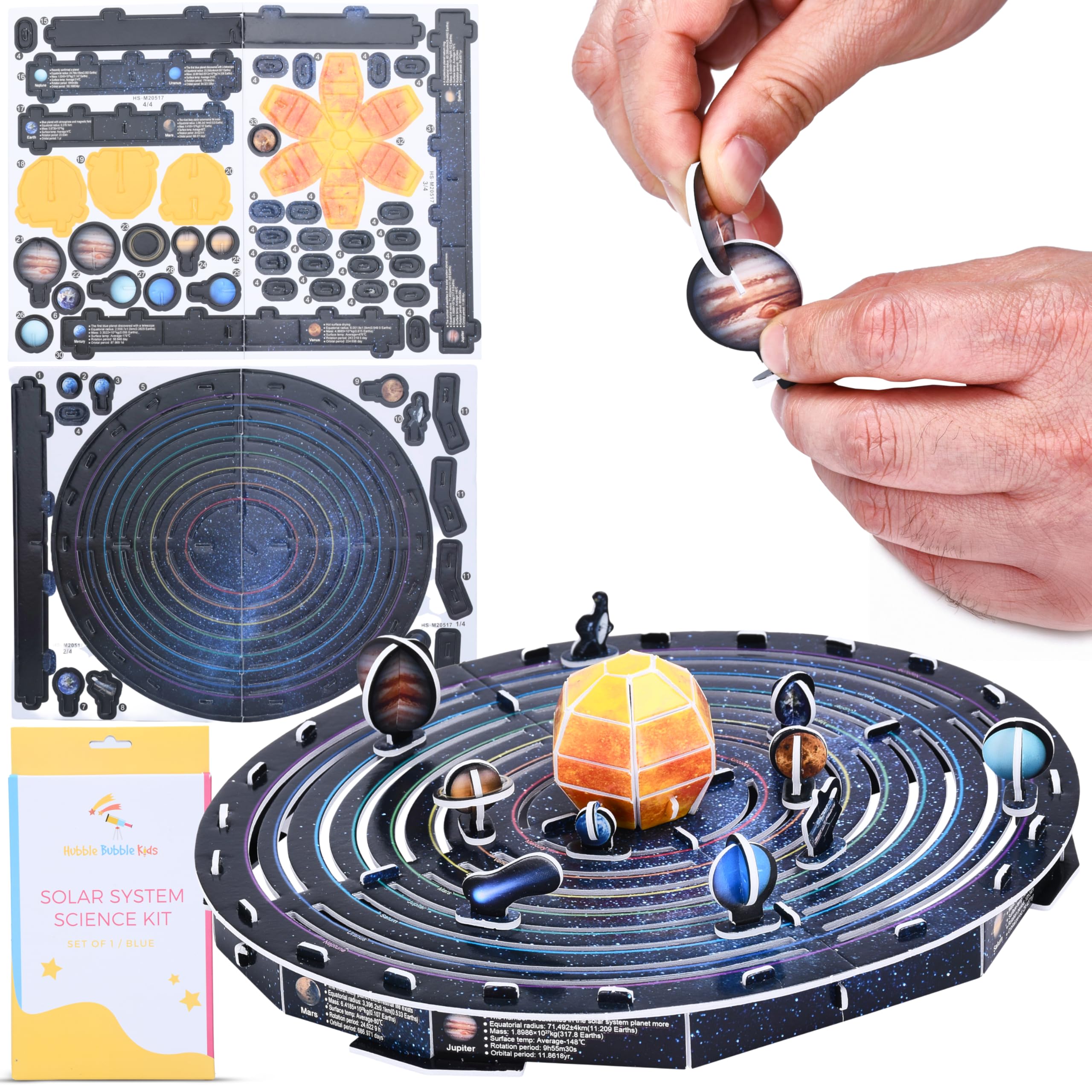 3D Solar System for Kids - Planets Model Puzzle - Space Toys for Girls and Boys - Includes Earth and All 8 Planets - Realistic Solar System Model - Birthday Gift for Learning About The Solar System