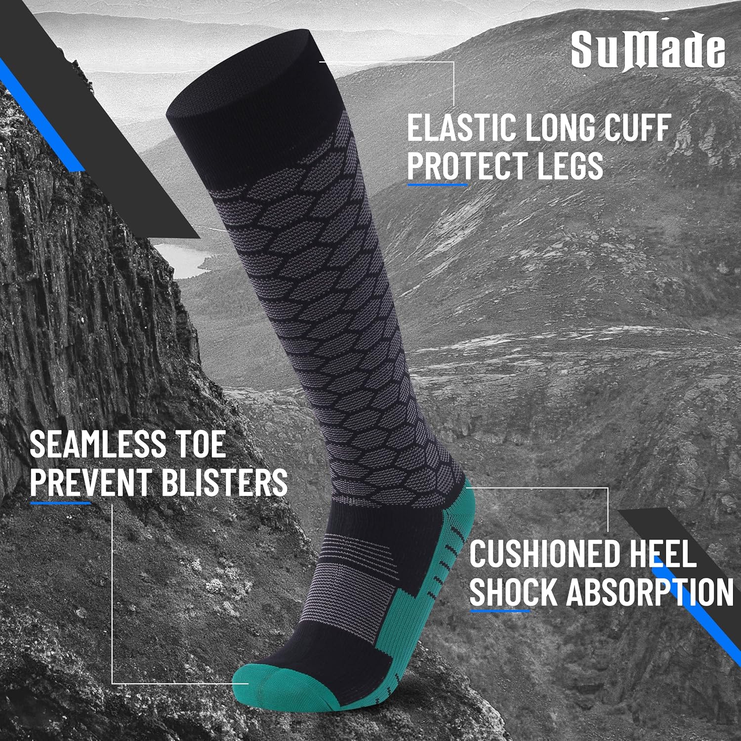 Waterproof Socks, Men Women Knee High Hiking Kayaking Socks 1 Pair - Image 6