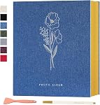 Lanpn Album photo autocollant Scrapbook 80 Pages, Albums de photos en lin DIY Pages magnétiques collantes 4x6 5x7 A4 A5 Photo pour anniversaire de mariage en famille (Large-40 Sheets/80 Pages, Beige)