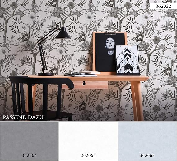 A.S. Création Plain Wallpaper Elements Non-Woven Wallpaper 10.05 m x 0.53 m White Made in Germany 362066 36206-6