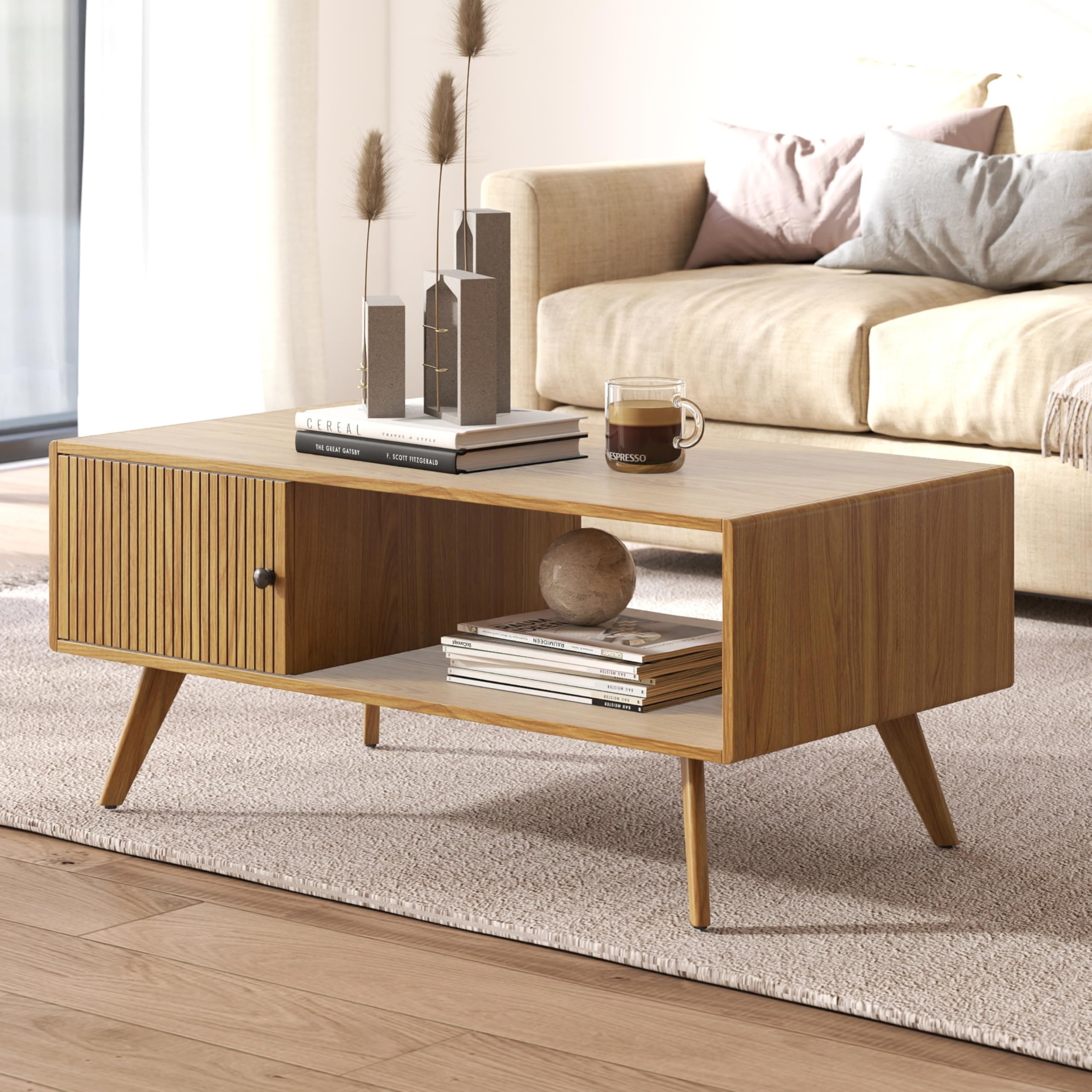 Table basse bois robuste et sécurisée Manora pour éviter les chocs au salon