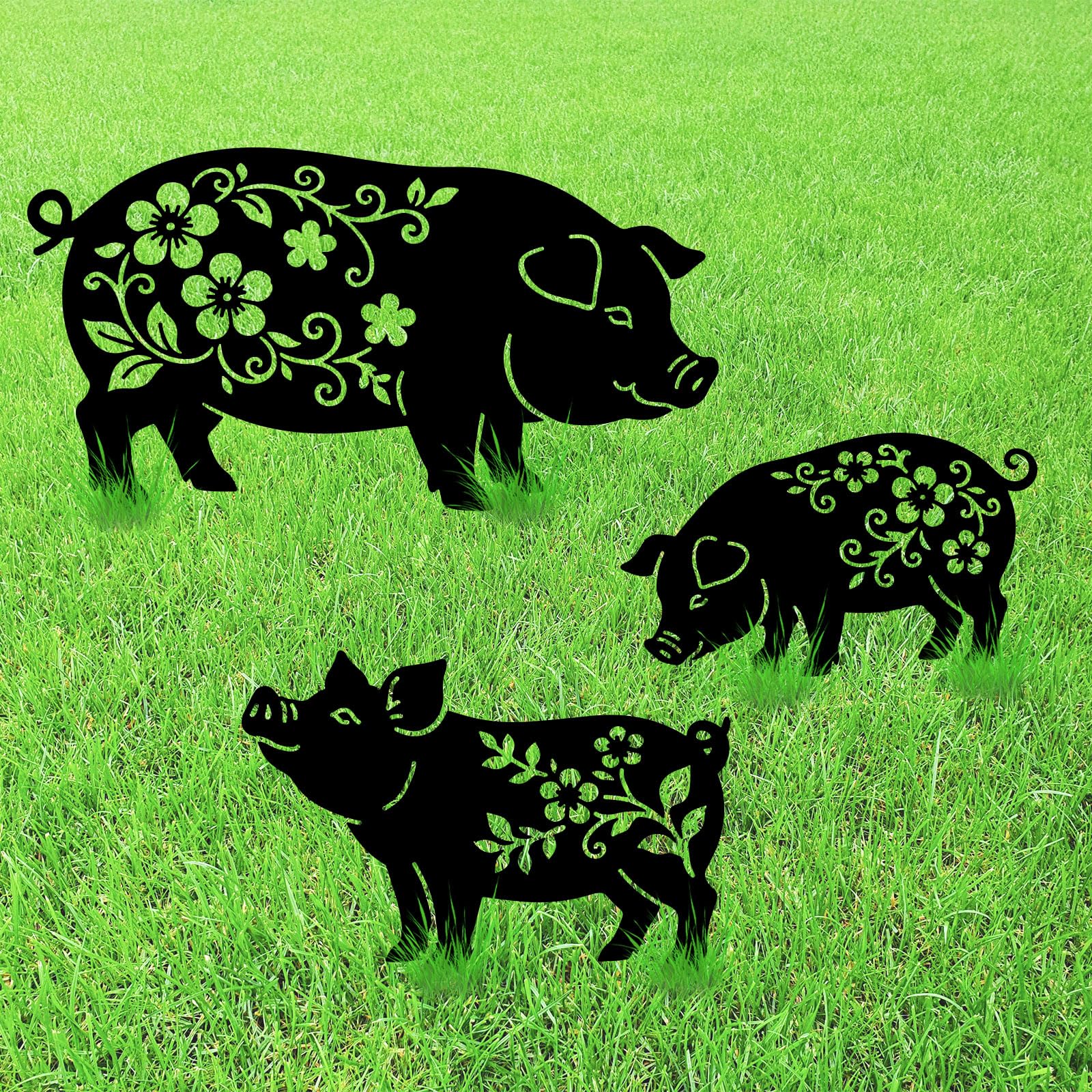 Piquets de jardin cochon en métal le cadeau idéal pour sublimer une terrasse ou une cour