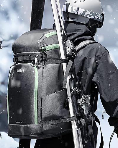 Miniatura 7 de OutdoorMaster Bolsa para botas de esquí, mochila de viaje para casco, zapatos de esquí, gafas, guantes y accesorios  Exterior e inferior impermeables
