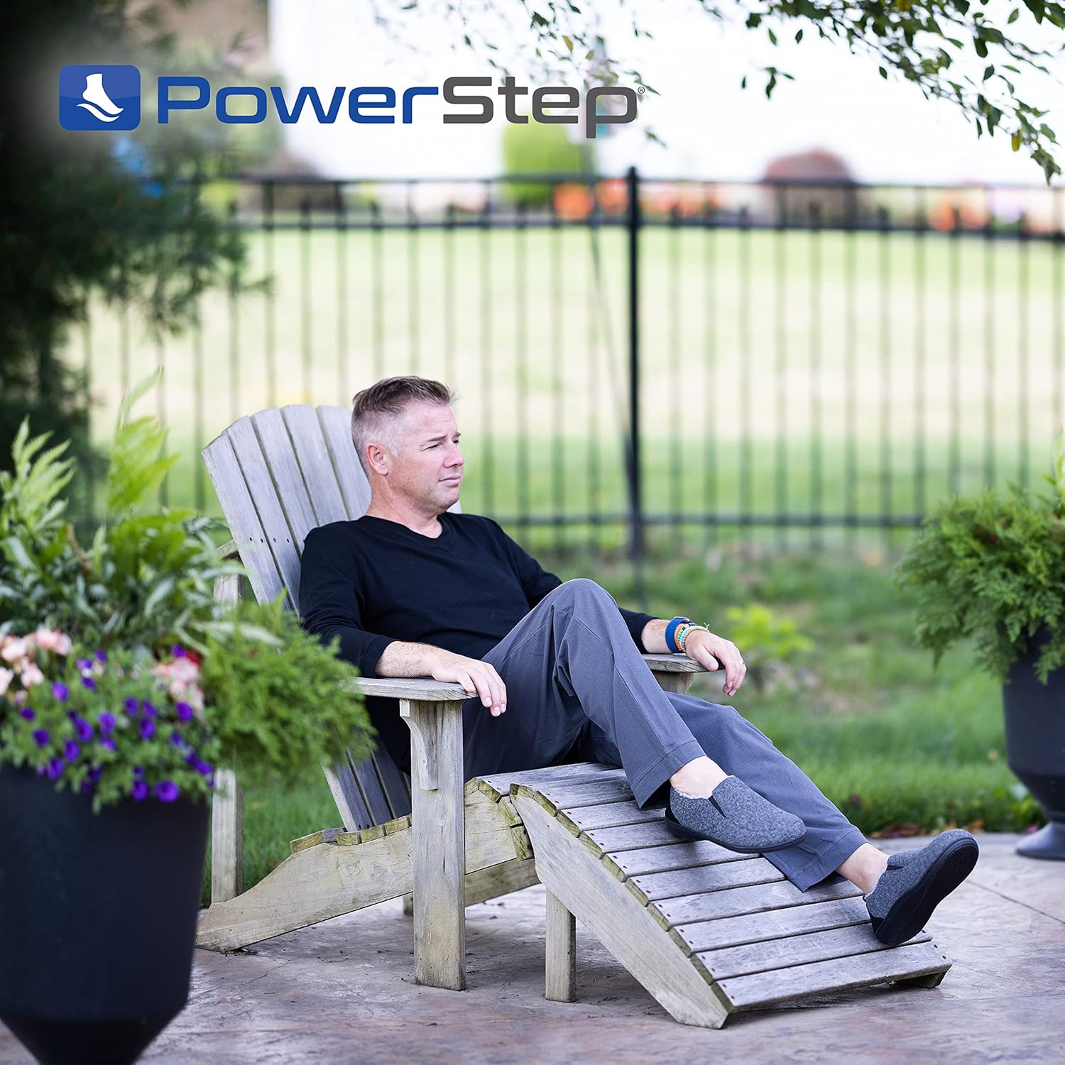 PowerStep Archwear Mens's Orthotic Slippers, Arch Support Slippers, Plantar Fasciitis Relief, Neutral Arch, Shock Absorbing Sole, Lightweight, Orthotic House Shoes, Non Slip Tread (Light Brown & Dark Grey) - Image 7